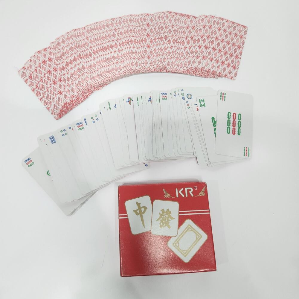 Mini Mahjong Playing Cards Set Vintage Travel Size Crafting Chinese Game